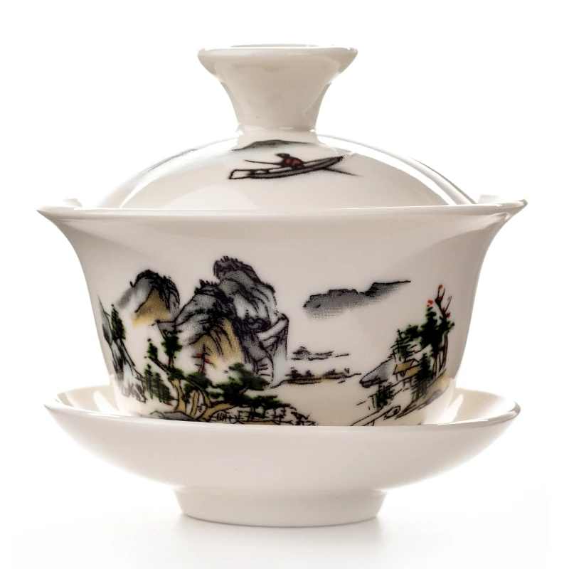 

China Hand Painted Tea Set Dehua High Quality Porcelain GaiWan Tea Pot Kung Fu Tea Set Tieguanyin Beautiful Easy Kettle