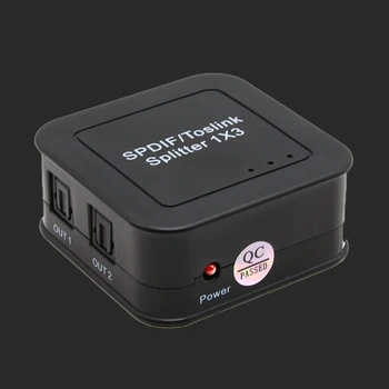 

2019 Portable Mini SPDIF TOSLINK Fiber Divider Digital Optical 1x3 1 Input 3 Output Audio Splitter Adapter With Power Plug