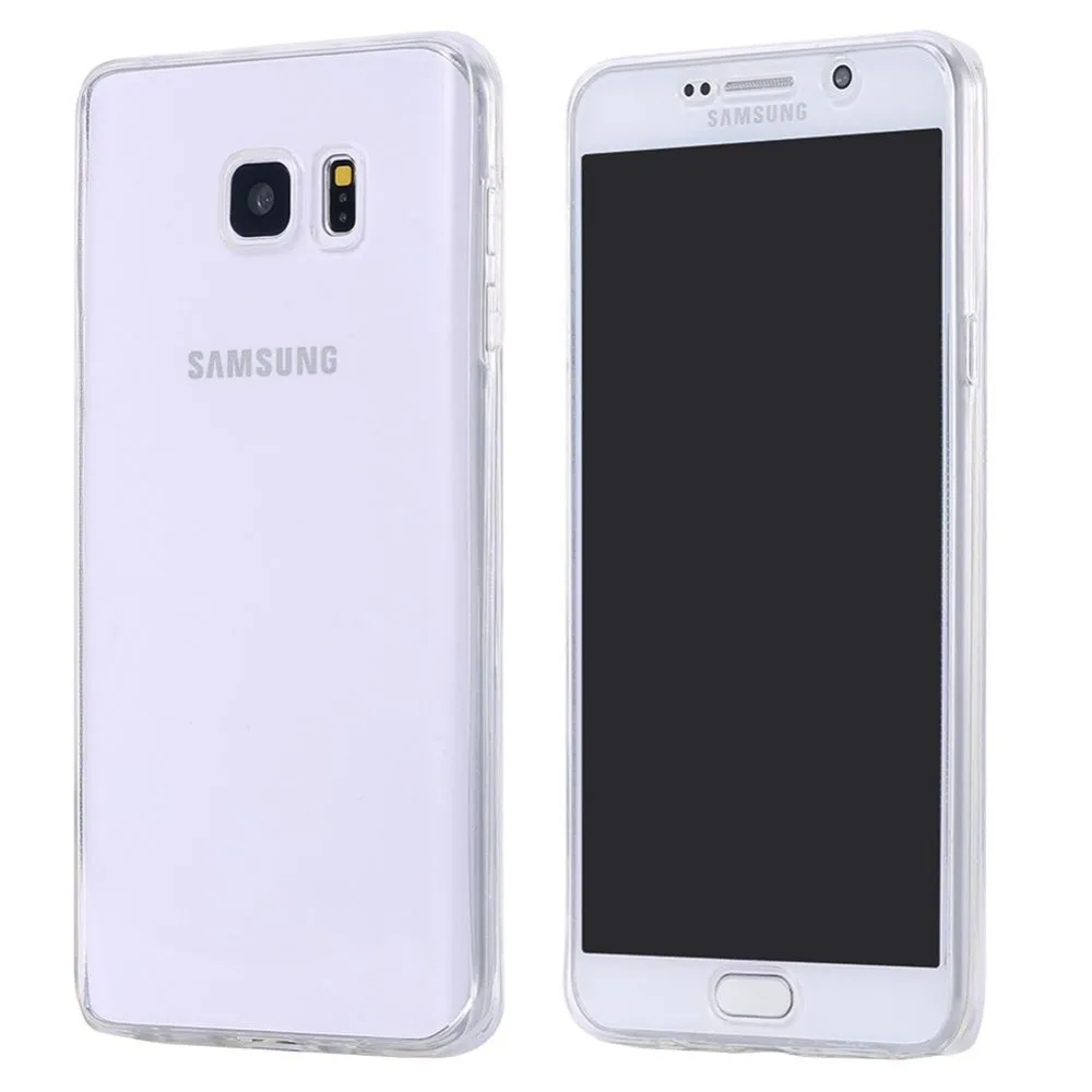 Для samsung Galaxy A3 A5 A7 J1 J2 J3 J5 J7 Prime S8 S7 S6 Edge Plus Grand Prime Мягкий ТПУ 360 всего тела крышка чехол - Цвет: White