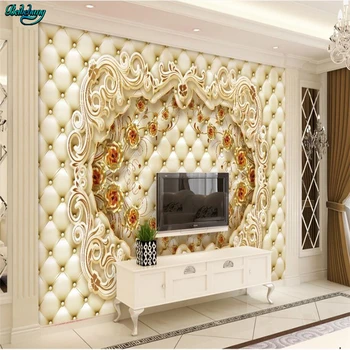 

beibehang Large custom golden rose luxury suitcase TV living room bedroom background home decoration
