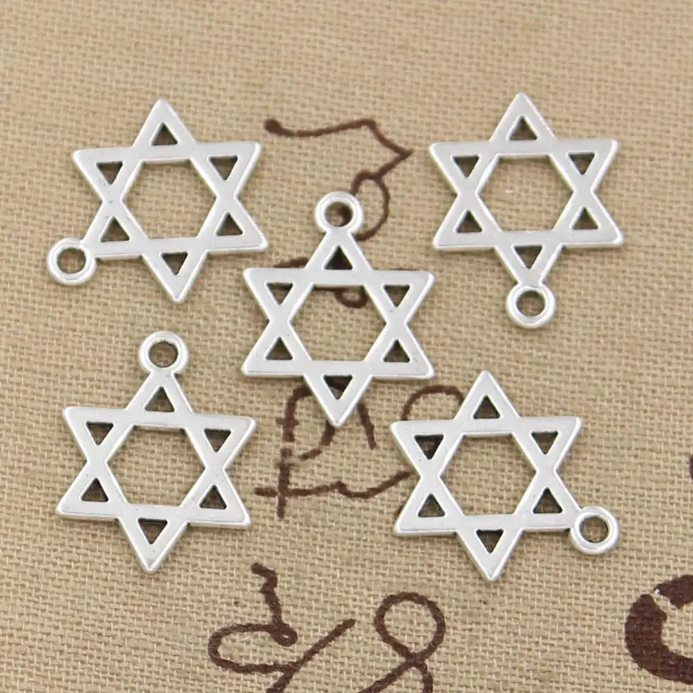 

30pcs Charms star of david shield 21x16mm handmade Craft pendant making fit,Vintage Tibetan Silver,DIY for bracelet necklace