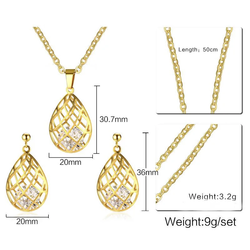 Модные женские циркониевые украшения полые Дизайн ожерелье серьги комплект из двух частей хорошие подарки Ювелирная упаковка