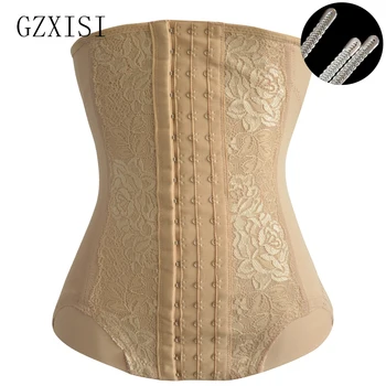 

2019 Wholesale Body Shapers Waist Trainer Lace Corset Sexy Women Control tummy Slimming Belt Lady Corrective Underwear