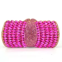 Пурпурный модный расшитая кристаллами Сумочка-клатч вечерние сумки женские вечерние сумочки роскошная сумка-клатч женские ночные сумки Свадебная цепочка Сумочка Q65
