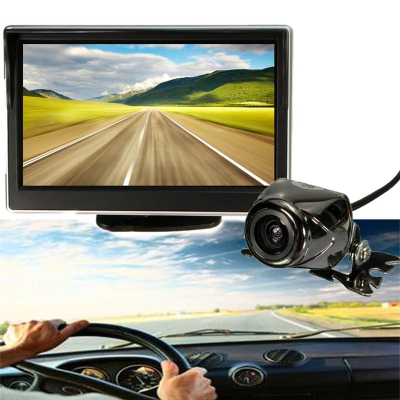 

5 Inch 12V Car Camera LCD Computer Reverse Monitor IR Wireless Car Rear View Backup Reversing Camera Waterproof Kit