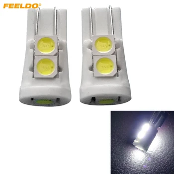 

FEELDO 50pcs Super White Auto T10 194 168 5SMD 5050 Chip Ceramic Wedge Car LED Door Light Bulbs Marker Lamps 12V #HQ4648