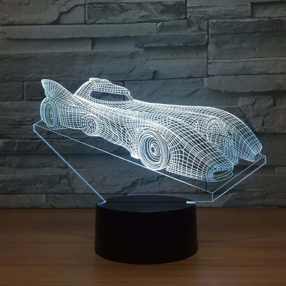 

Cool Sports Car Auto 3D Night Light Novelty 7 Colors Changing LED Desk Table Lamp 3D Illusion Lamps For Boys Gifts