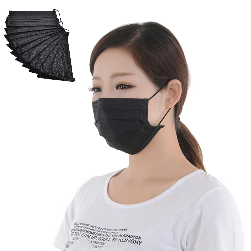 

10pcs Non Woven Disposable Face Mask 4 Layer Medical dental Earloop Activated Carbon Anti-Dust Face Surgical Masks Care Tool