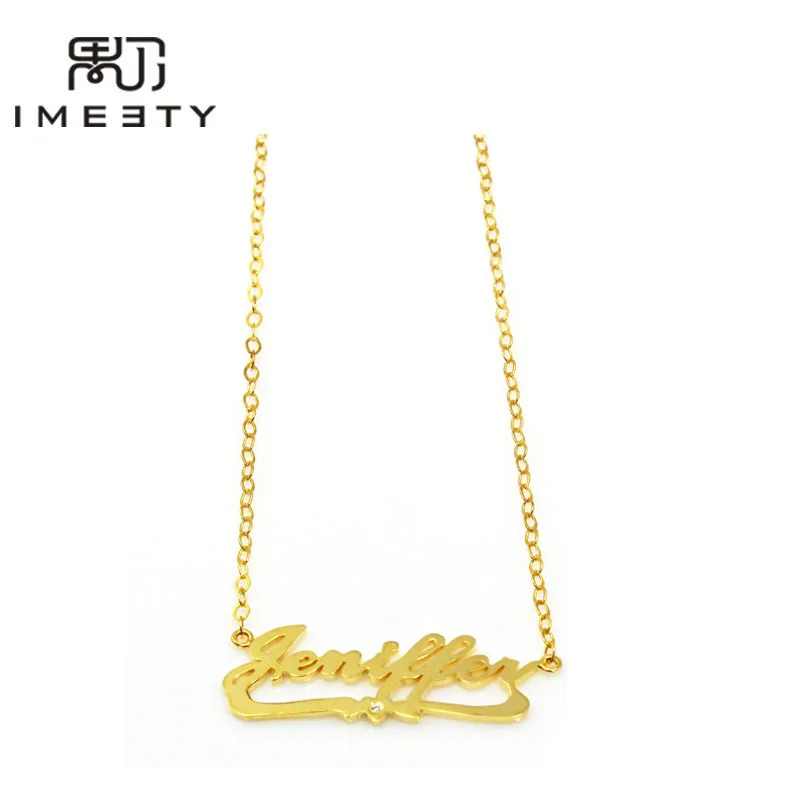 IMEETY custom name necklace cursive my 