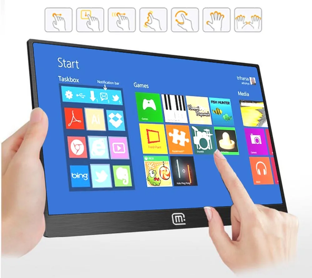  15.6 Inch 1080P Raspberry Pi Touchscreen -1920*1080 FHD IPS Display-USB/HDMI Video Input Portable M