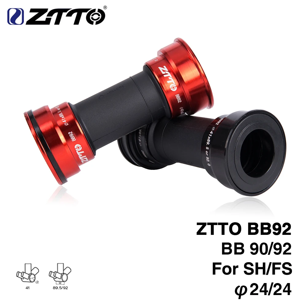 ZTTO دراجة أسفل قوس BB92 BB90 BB86 MTB الطريق دراجة هوائية جبلية الصحافة صالح الأقواس السفلية ل 24 مللي متر Crankset chainset