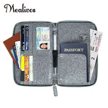 Mealivos Glitter Travel font b Wallet b font Documents Organizer Zipper Case Family Passports Holder Women