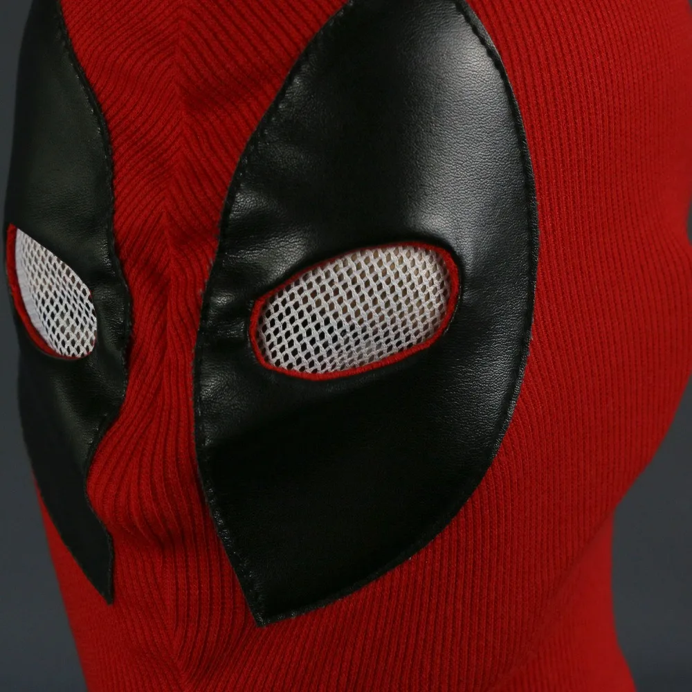 New Marvel Superhero Deadpool Mask Breathable Fabric Faux Leather Full Face Mask Halloween Cosplay Prop (11)