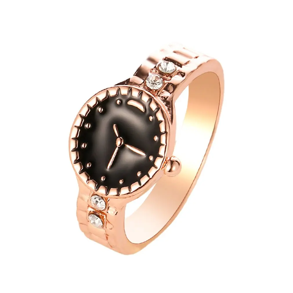 

Europe and the United States new creative watch-shaped fashion ring personality couple ring exquisite jewelry Watch Ring 2019