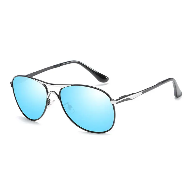 8722 Модные мужские и женские поляризованные солнцезащитные очки UV400 защита от сильного солнечного света Поляризационные солнечные очки из сплава - Цвет линз: Синий