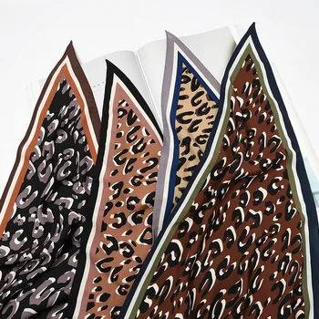 

2020 spring and summer explosion leopard print geometric simple silk fashion casual art triangle scarf
