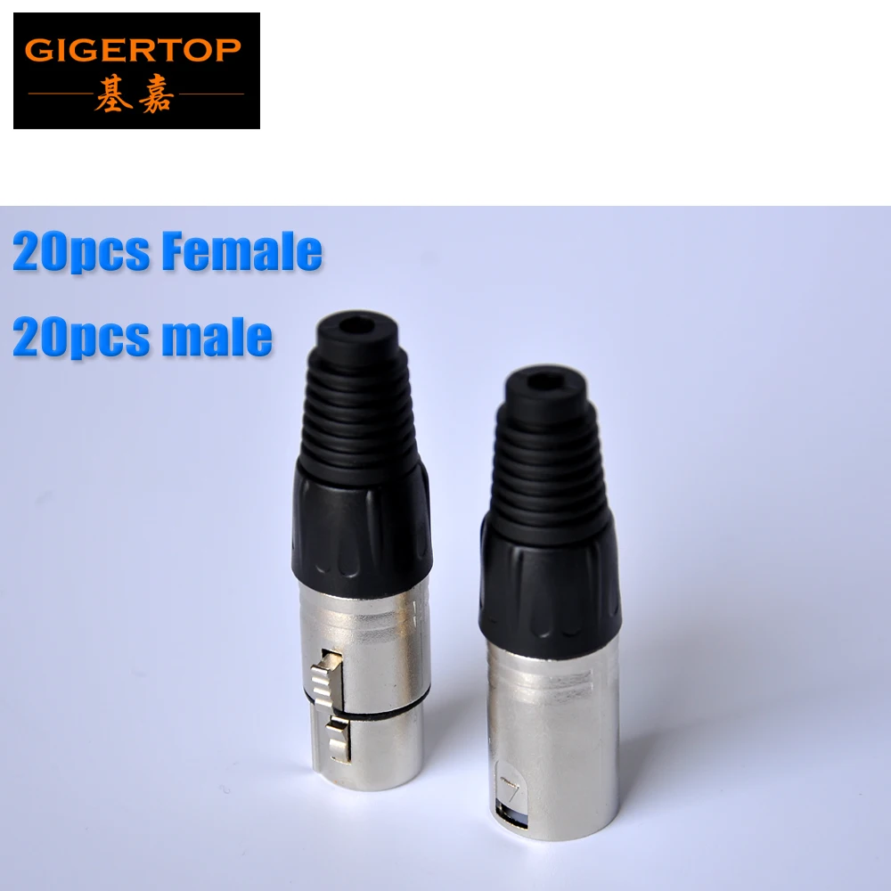 

TP-C14 Wholesales 40PCS DMX 512 XLR Male Female Digital Audio Cable Cord for Led Stage Light Professional Lighting Terminator