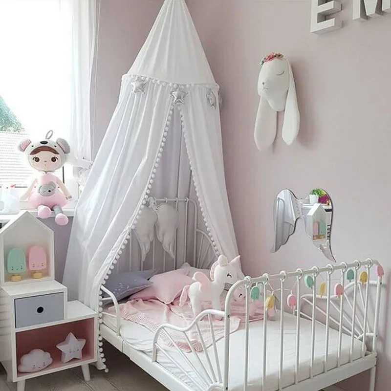 Скандинавский INS детская кроватка москитная сетка балдахин штора сетка белый розовый серый детская комната украшения