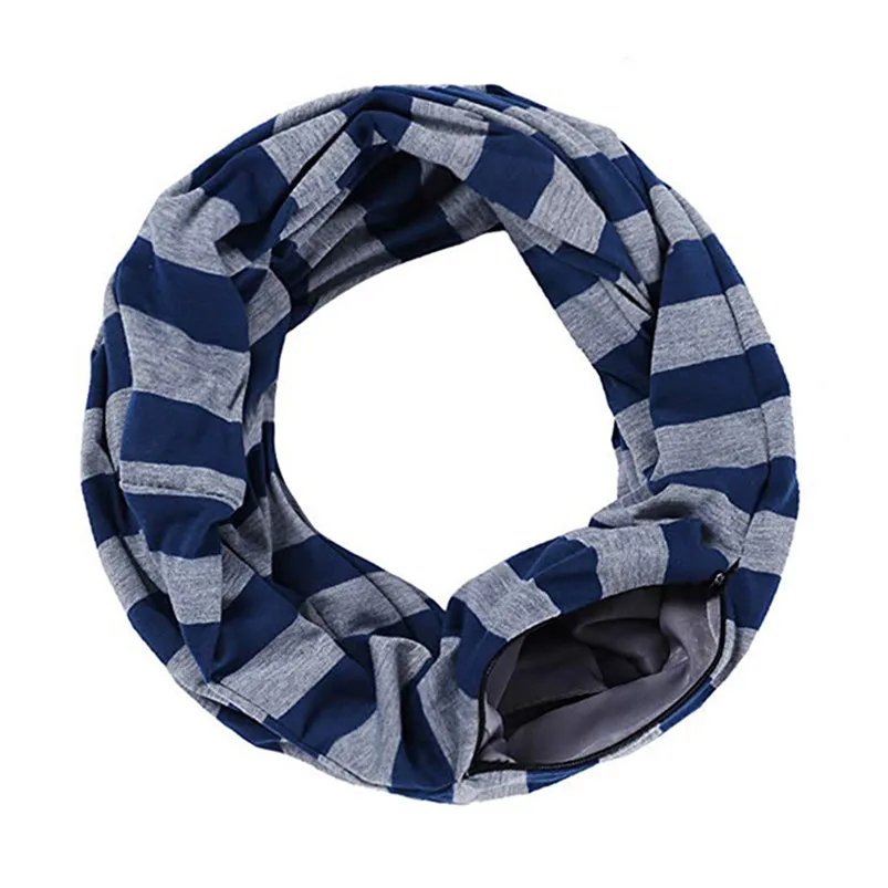 Women Loop Scarf Infinity Wrap Hidden Zipper Pocket Warm Travel Couple Scarves Winter Warm Solid Ring Blanket Wrap Shawl D20 (7)