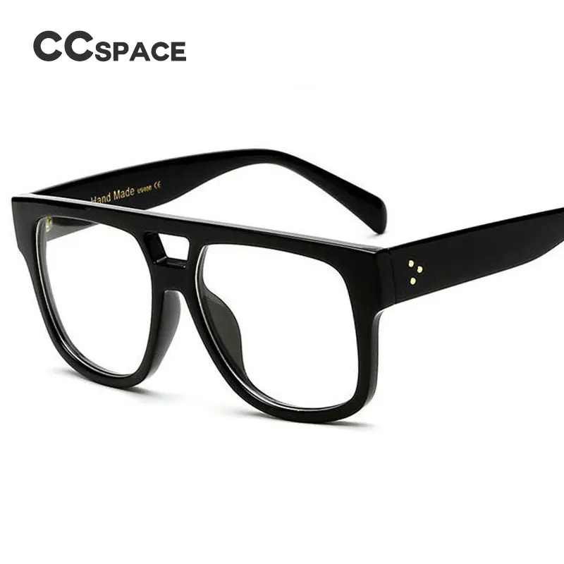

CCSPACE Flat Top Retro Glasses Frames Men Women Brand Designer Optical EyeGlasses Metal Rivet Fashion Eyewear 45066