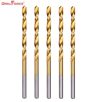 

5PCS/Set 10.5mm Twist Spiral Drill Bits HSS Fully Ground DIN338 Titanium Coated Woodworking Wood Metric Drilling Tool For Metal