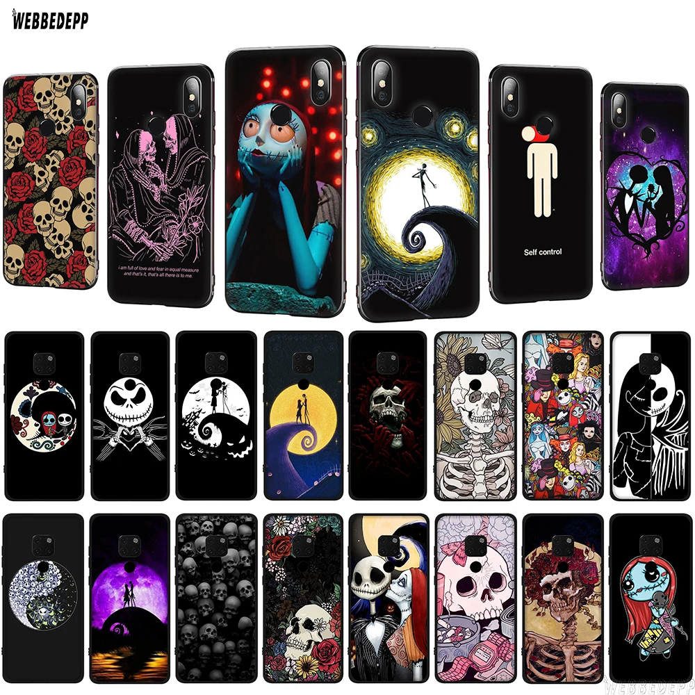 Чехол из ТПУ с черепом WEBBEDEPP Dancing Nightmares для Huawei P10 P20 P30 Lite Pro Mate 10 20 P Smart мягкий чехол