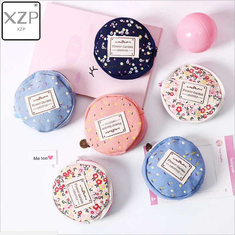 

XZP Coin Purse Women Fresh Floral Coin Wallet Zipper Bag Change Pouch Key Holder Small Mini Storage Case Pouch Money Bags Gift