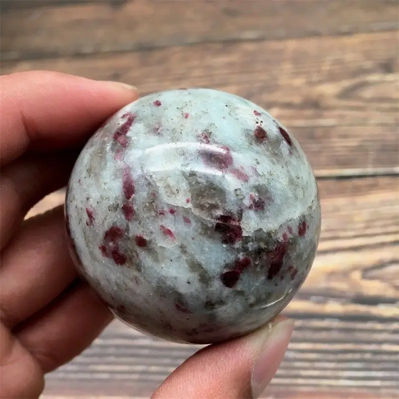 4 см RUBELLITE розовый турмалиновый Кристалл в гранитной сфере