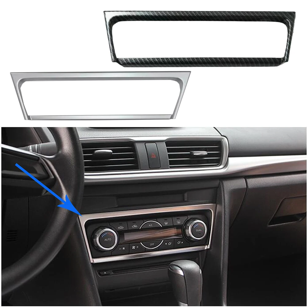 Car central Air conditioning panel decorative frame Trim interior parts Trim switch panel button cover for Mazda 3 Axela 2017 18 Car central Air conditioning panel decorative frame Trim interior parts Trim switch panel button cover for Mazda 3 Axela 2017 18