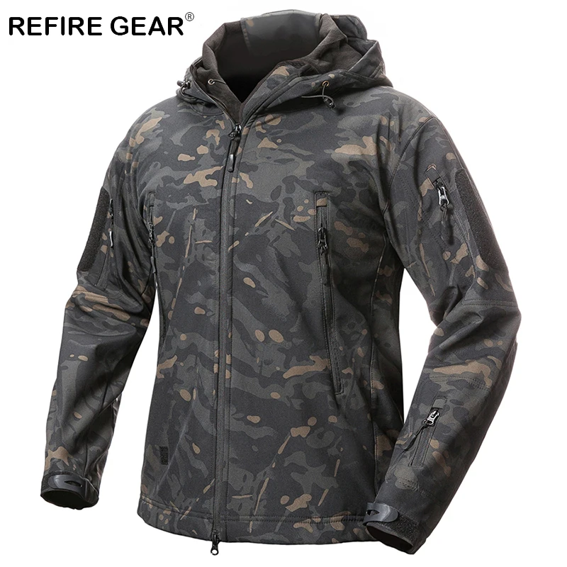 ReFire Gear уличная куртка с мягкой оболочкой Мужская водонепроницаемая флисовая
