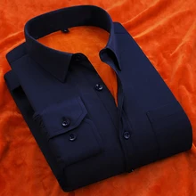 Winter 2017 Men’s Boutique Fashion Cotton Wool Business Casual Long Sleeve Shirts / Mens Thick Warm Casual Long Sleeve Shirts