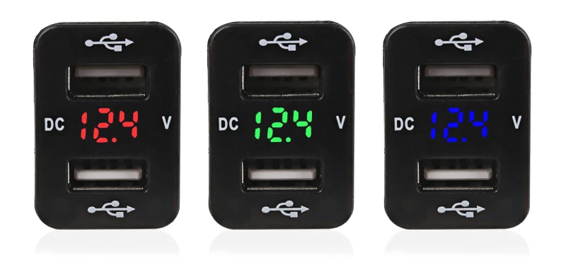 WATERWICH DC 12 В USB розетка зарядное устройство измеритель напряжения вольтметр прикуриватель 2 порта адаптер питания интерфейс зарядное устройство для Toyota