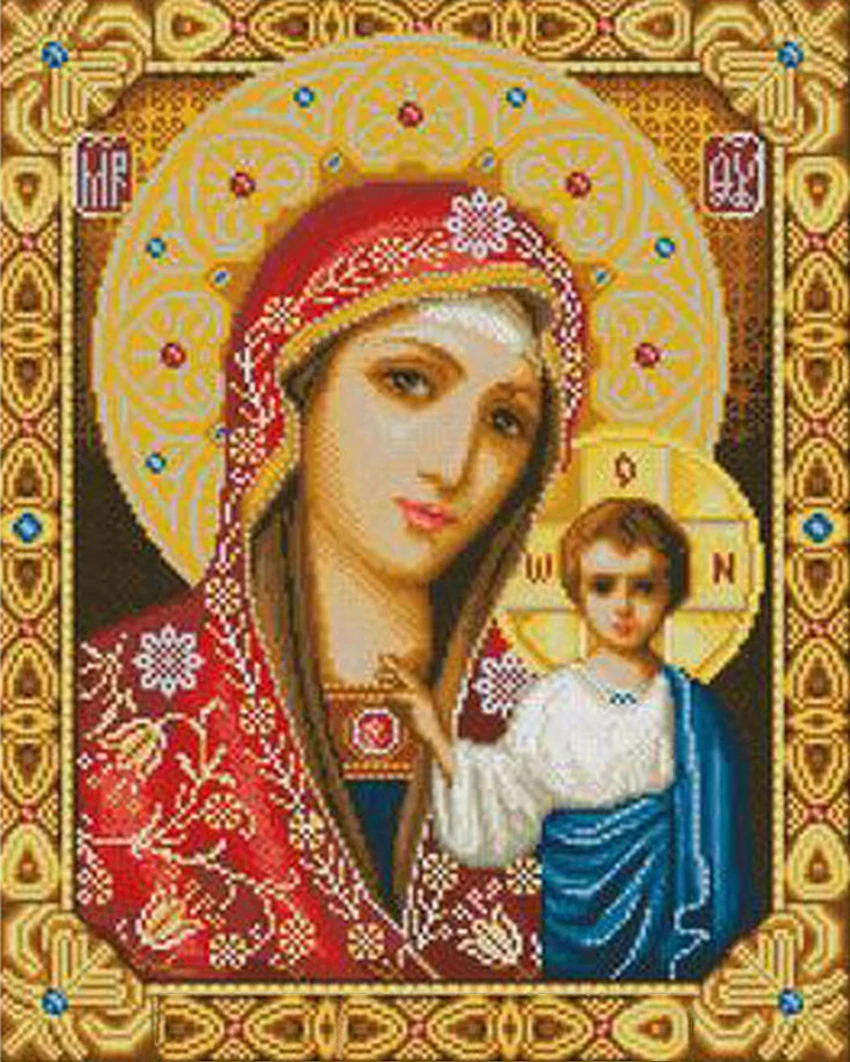 

Needlework 5D DIY Diamond Embroidery Religion Painting Kit Pictures Of Rhinestones Home Decoration Full Drill Icon Beads