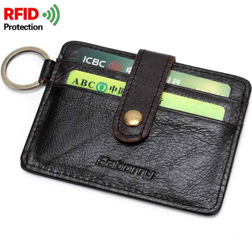 

2020 RFID Black Cow Leather Travel Short Wallet Male Small Bag Money Note Card Photo Passport Holder Coin Pocket Thin Purse Slim