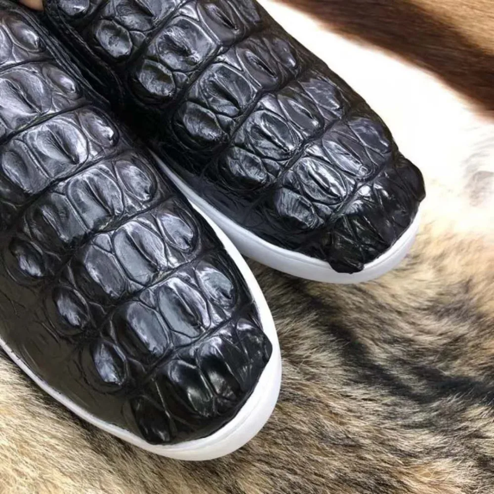 Top Sapato Cor Durável Moda Com 2018 Couro Preta Pele Qualidade Forro Sólida Genuína Da Crocodilo Homens De Genuíno RHwgqdza