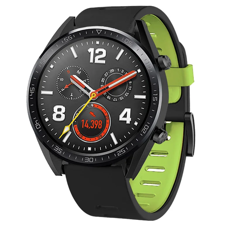 Сменный силиконовый ремешок на запястье для HUAWEI Watch GT SD998 - Цвет: Black Green