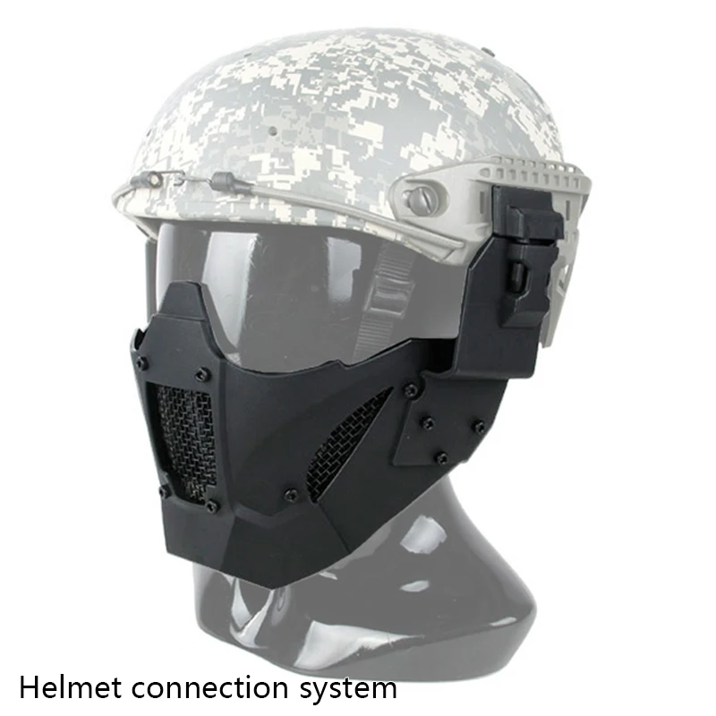 

TMC JAY Fast Mask Half Face Combat Gear Airsoft Duty Adjustable Tactical Black Modular mounting design polymer mask