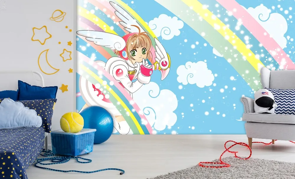 [Самоклеющиеся] 3D Cardcaptor Sakura Rainbow Heaven 44 японская аниме настенная бумага печать