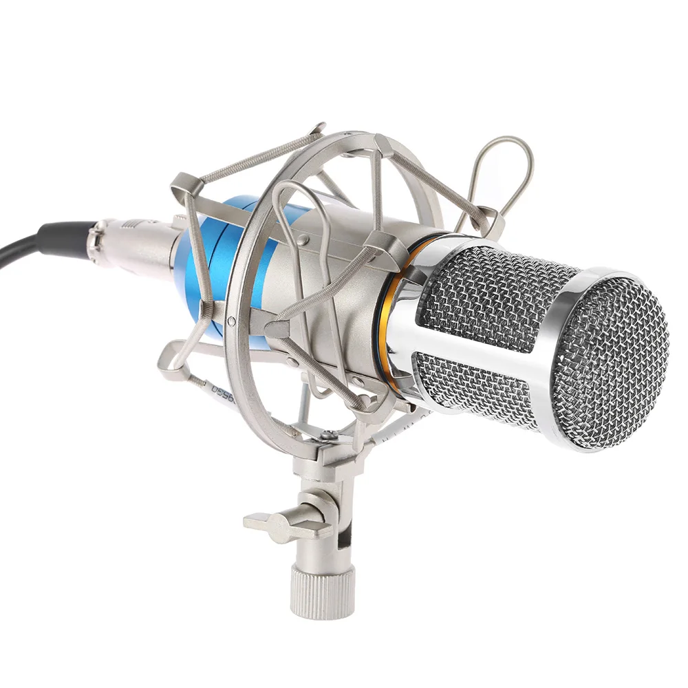

High quality Microphone Broadcasting Studio Recording Condenser Microphone Mic with Shock Mount Anti-wind Sponge Cover Cable