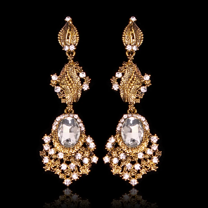 

Trend Indian Bridal Earrings Statement Long Dangle Drop Antique Vintage Earrings Retro Party Jewelry Gift for Women Girls E16469