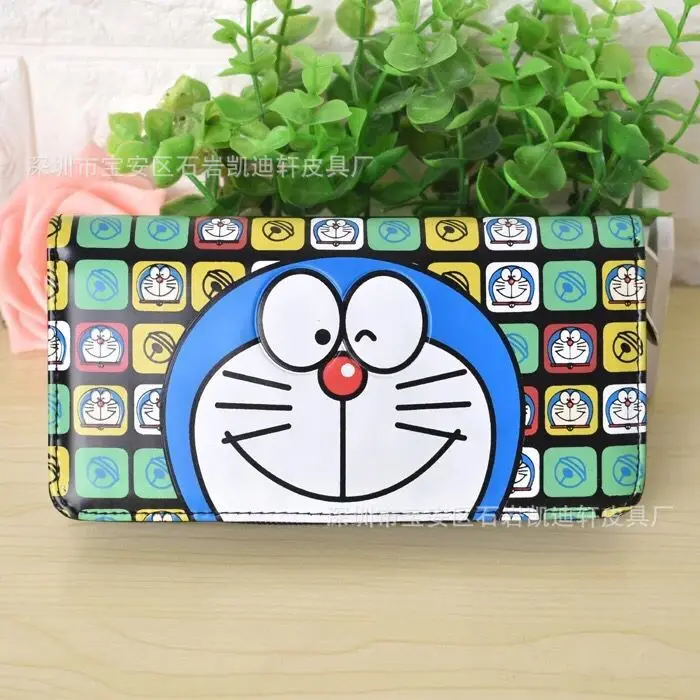 Doraemon кошелек с бантом женские кошельки сумки женские кошельки из искусственной кожи портмоне для монет карты ID держатель мультфильм печать - Цвет: see chart