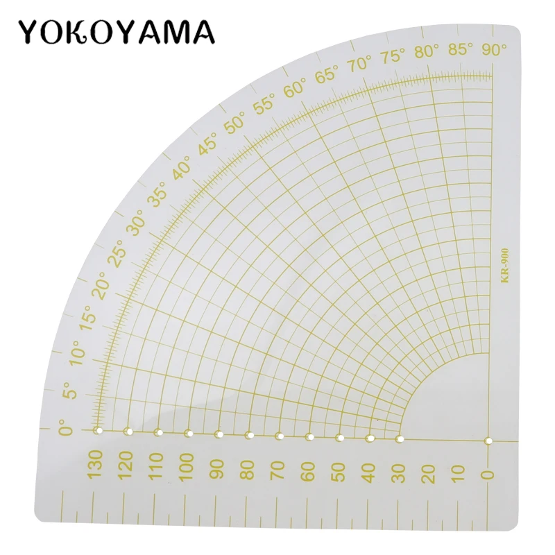 

YOKOYAMA Fan-Shaped Patchwork Ruler Multi-Function Clothing Ruler 24*18CM Sewing Patchwork Tailor Yardstick Cloth Cutting Rulers