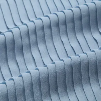 

2 meters 150cm 59" width blue crumple accordion pleated chiffon fabric pearl yarn fabric dress skirt materials MM80