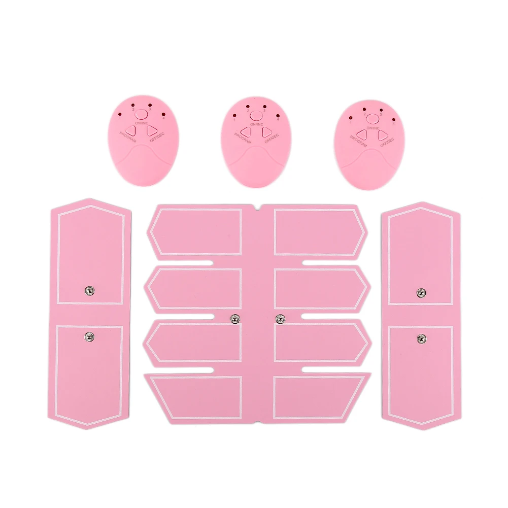 Дропшиппинг 6 шт. розовый EMS тренажер брюшной мышцы умный ABS стимулятор коврик для резки фитнес-тренажерный зал Массажер для коррекции фигуры - Цвет: Розовый