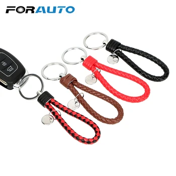 

FORAUTO Car Keyring Gift Auto Accessories Key Rings Creative Key Holder Key Chain Hand-woven Leather Rope Keychain