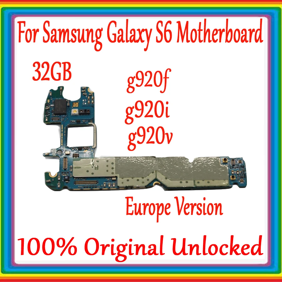

100% Original Motherboard For Samsung Galaxy S6 G920F G920I G920V , Unlocked For Samsung S6 Mainboard 32GB