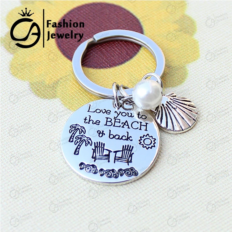 love you to the beach and back keychain