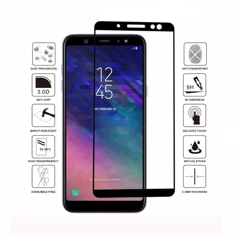 Защитное стекло для Samsung A3 A5 A6 A8 Plus 2016 2017 2018 закаленное Galaxy 3 5 6 8 на 3a 5a 6a 8a