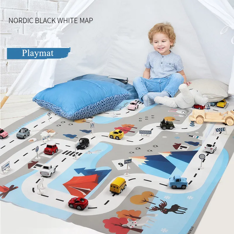 130*100CM Car Park Play Mat Toys for Children's Mat Kids Rug Playmat