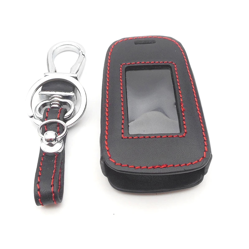 

A92 Case Keychain Genuine Leather Cover For StarLine A92 A94 A62 A64 A95 LCD Remote Two-Way Car Alarm LCD Transmitter